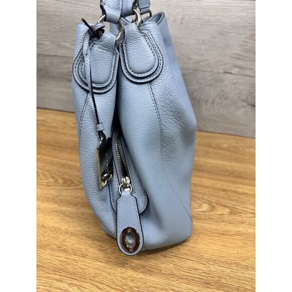 Coach Edie Turnlock Light Blue Triple Compartment Shoulder Bag 57125 - Picture 6 of 14